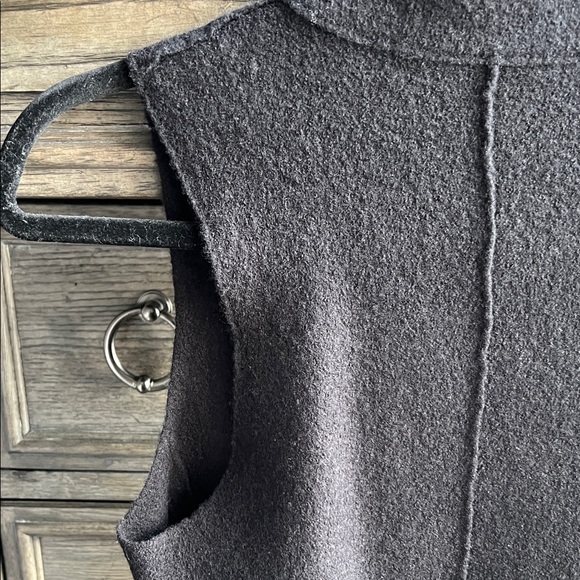 Eileen Fisher Dark Black/Charcoal Wool Vest - Picture 6 of 6